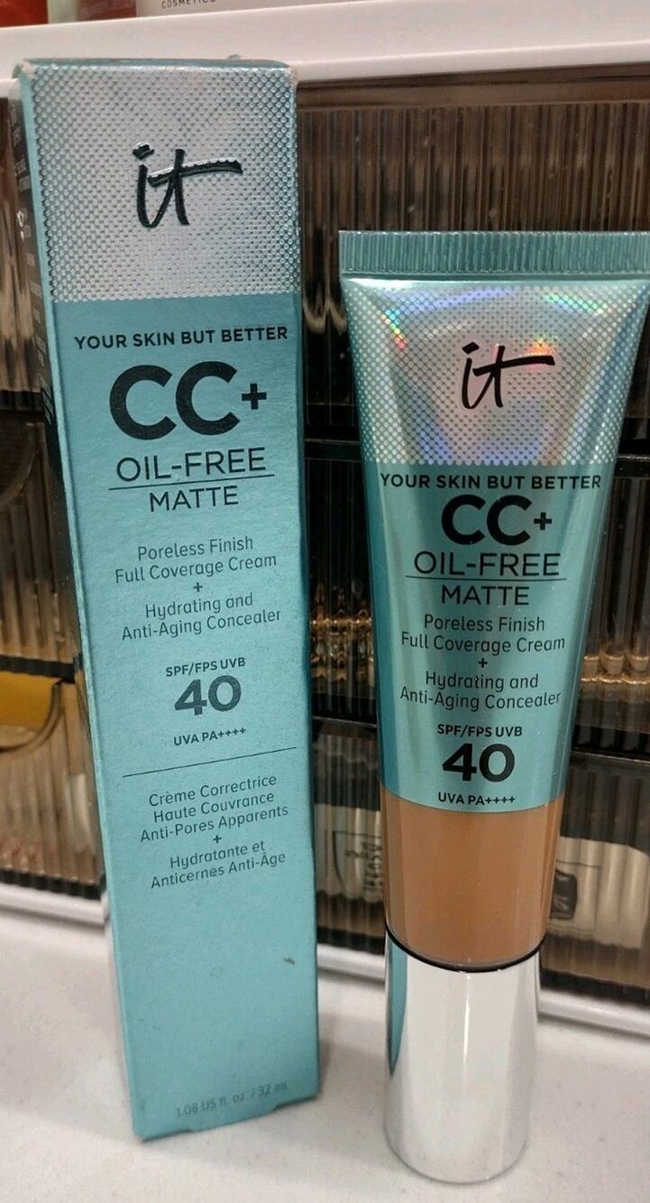 It Cosmetics CC+ Oil-Free Matte Full Coverage Cream Anti Aging~SPF 40 Rich Honey